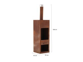 RedFire Jersey XXL Kamin 45x45x186 cm - Rost
