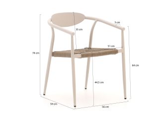 Manifesto Cavone/Sora 220 cm Gartenmöbel-Set 7-Teilig Stapelbar