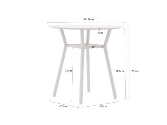 Forza Vico/Tritoni ø 110 cm Gartenbar-Set 5-teilig