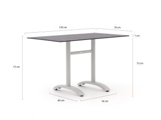 Bellagio Lisio Gartentisch 120x70x73 cm - Kunststoff