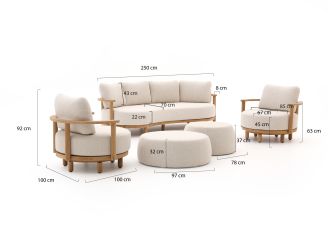 Zavelli Soffice Sessel-Sofa Lounge-Set 5-teilig drehbar 5-Sitzer