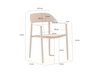 Bellagio Valli/La Fonte ø 120 cm Gartenmöbel-Set 5-teilig