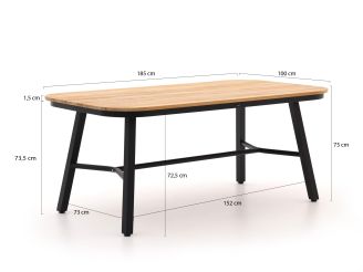 Hartman Tubb 185 cm Esstischgruppe 5-teilig verstellbar