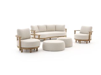 Zavelli Soffice Sessel-Sofa Lounge-Set 5-teilig drehbar 5-Sitzer