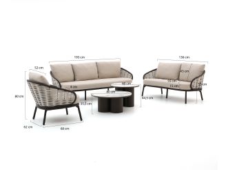 Apple Bee Pine Key/Tonga Sessel-Sofa Lounge-Set 5-teilig 6-Sitzer