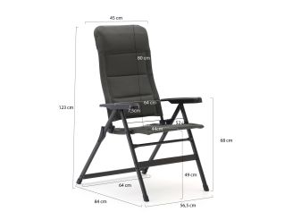 Forza Tione/Linosa 100 cm Gartenmöbel-Set 5-teilig verstellbar