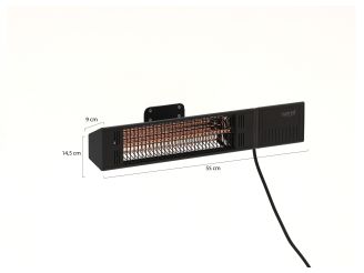 Sunred Ultra Fortuna Wand Heizstrahler 1500 Watt - Black