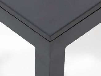 Cosiraw Lounge Feuertisch 100x100x55 cm - Charcoal (Tischplatte = Aluminium Charcoal) (inkl. Glas)