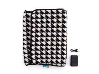 Qnuss Qleed Heizdecke 135x45 cm - Pied de Poule Limited (inkl. Powerbank)