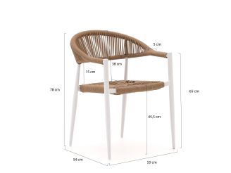 Manifesto Belpasso/Linosa 180 cm Gartenmöbel-Set 5-teilig stapelbar