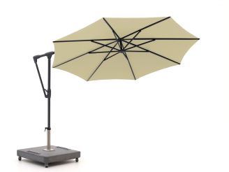Glatz Sunwing Casa Ampelschirm ø 330 cm - Ecru (150) (inkl. Schirmständer 160 kg mit Rädern) (inkl. Schutzhülle)