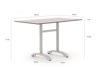 Bellagio Lisio Gartentisch 120x70x73 cm - Kunststoff