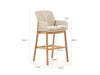 Zavelli Juntos/Cuore ø 120 cm Gartenbar-Set 5-teilig
