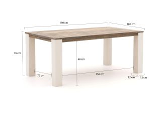 ROUGH-X Gartentisch 180x100x76 cm - Teakholz