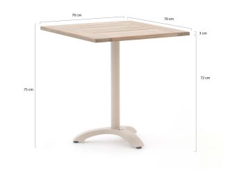 Bellagio Lisio Gartentisch 70x70x75 cm - Teakholz