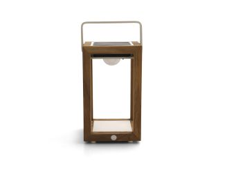 SUNS Tom Solar-Laterne 16x17x28 cm - Natural Teak/Matt White