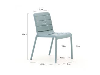 Forza Narni/Canzo ø 80 cm Gartenmöbel-Set 5-teilig stapelbar