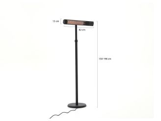 Sunred Dark Stand Heizstrahler 2500 Watt - Black