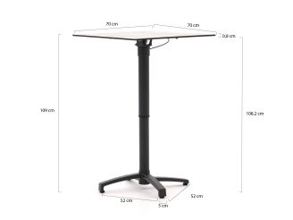 Forza Sile/Canzo 70 cm Gartenmöbel-Set 3-teilig verstelbar
