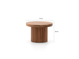 Tierra Outdoor Marapa Loungetisch ø 55 cm (h: 38 cm) - Teakholz