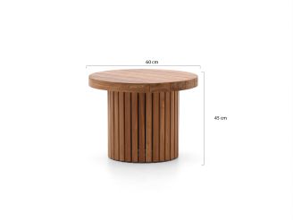 Tierra Outdoor Marapa Loungetisch ø 60 cm (h: 45 cm) - Teakholz