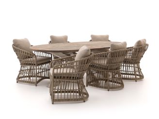 Intenso Cameri/ROUGH-Y Ellips 240 cm Gartenmöbel-Set 7-teilig