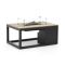 Cosiraw Lounge Feuertisch 120x80x55 cm - Charcoal (Tischplatte = Old Teak Greywash) (inkl. Glas)