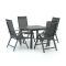 Bellagio Avenza/Fidenza 90 cm Gartenmöbel-Set 5-teilig verstellbar