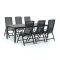 R&S Design Capri/Fidenza 220 cm Gartenmöbel-Set 7-teilig verstellbar