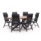 Forza Capri/Fidenza oval 220 cm Gartenmöbel-Set 7-teilig verstellbar