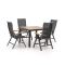 Bellagio Lugo/Linosa 100 cm Gartenmöbel-Set 5-teilig verstellbar