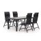 Forza Capri/Fidenza 160cm dining tuinset 5-delig verstelbaar