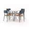 Bellagio Cino/Sora ø 90 cm Gartenmöbel-Set 5-teilig stapelbar