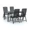 R&S Design Capri/Fidenza 160 cm Gartenmöbel-Set 5-teilig verstellbar