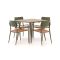 Bellagio Cino/ROUGH-K 90 cm Gartenmöbel-Set 5-Teilig Stapelbar