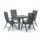 Bellagio Lugo/Fidenza 90 cm Gartenmöbel-Set 5-teilig verstellbar