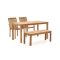 Sunyard Jakarta/Liverpool 145 cm Gartenmöbel-Set mit Bank 4-teilig stapelbar