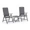 R&S Design Capri/Bova Balkonmöbel-Set 3-teilig verstellbar