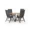 Bellagio Lugo/Canzo 80 cm Gartenmöbel-Set 5-teilig verstellbar