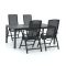 R&S Design Capri/Fidenza 183 cm Gartenmöbel-Set 5-teilig verstellbar