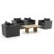Forza Barolo/ROUGH-L Sessel Lounge-Set 5-teilig